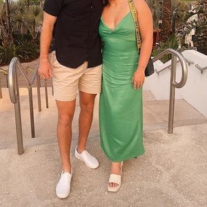 green zara maxi dress size large